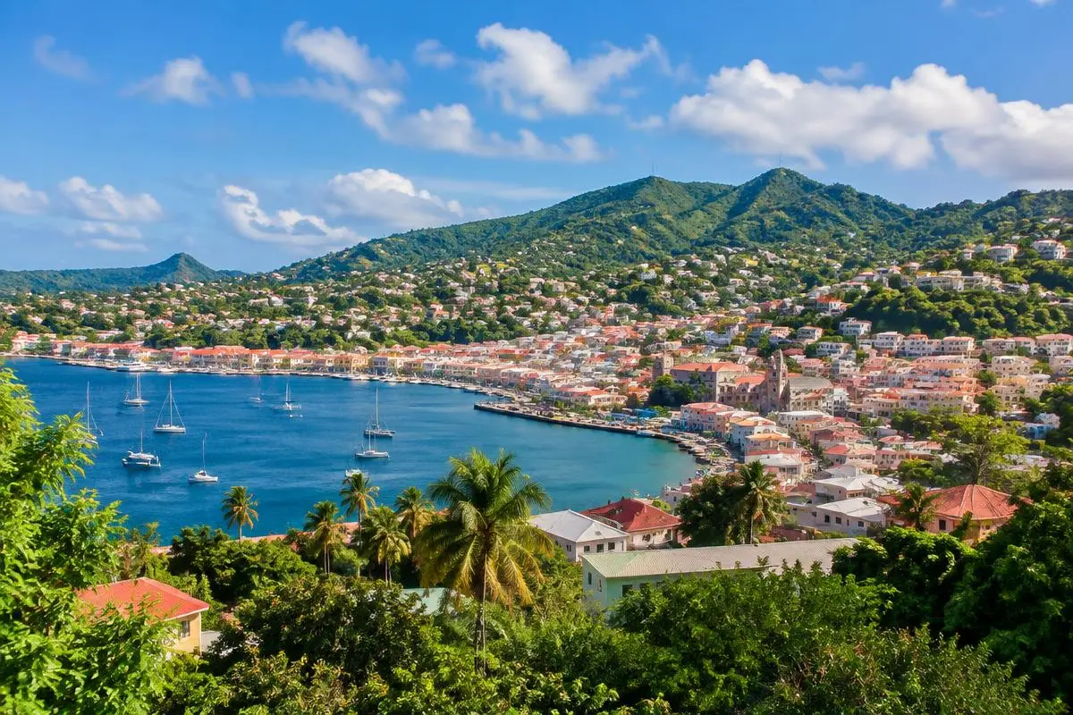 Grenadian bay and hillside