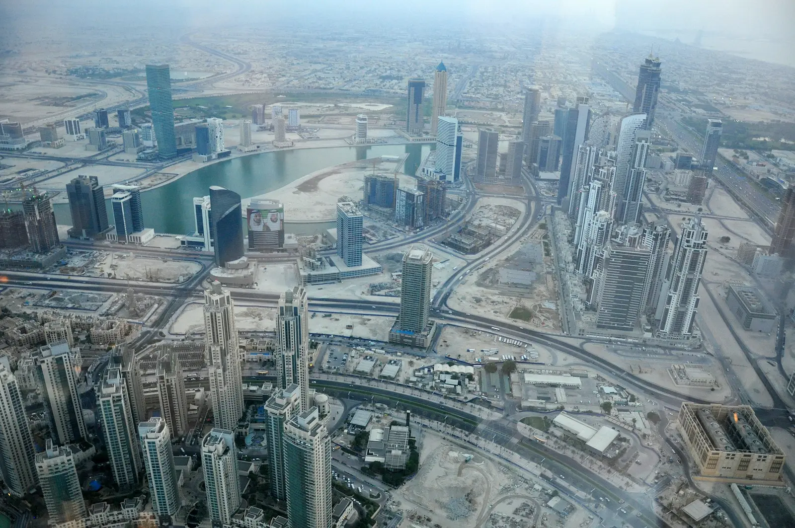 Dubai marina skyline at golden hour